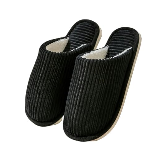 NWSDZXF Hausschuhe Damen Winter Winter Warme Männer Nicht Gleit Weich-schwarz-40-41 von NWSDZXF