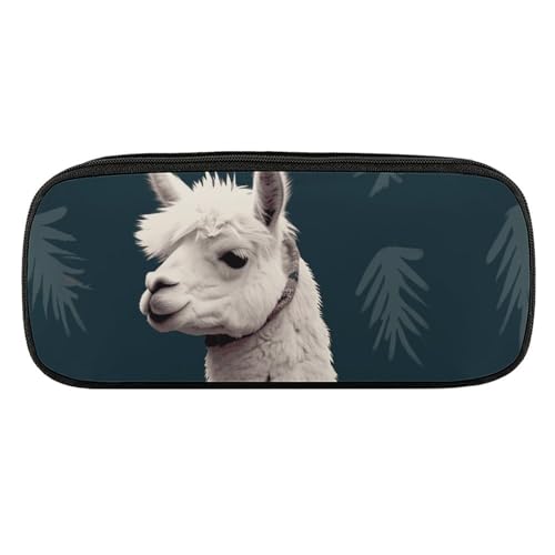 NWTRJ Alpaka-Llama-Federmäppchen, wasserdicht, Leder, großes Fassungsvermögen, Stifte-Pounch-Kosmetiktasche, Make-up-Tasche für Damen und Herren von NWTRJ