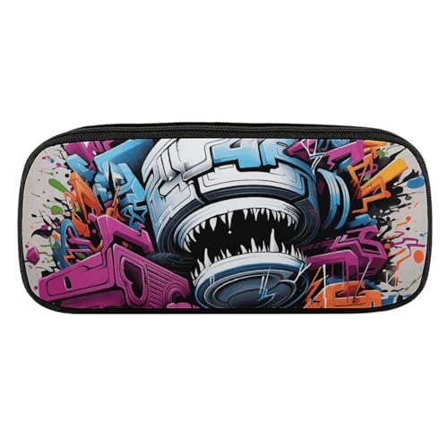 NWTRJ Buntes Graffiti-Federmäppchen, wasserdichtes Leder-Federmäppchen, großes Fassungsvermögen, für Stifte, Pounch, Kosmetik, Make-up-Tasche für Damen und Herren, Stil:, Einheitsgröße von NWTRJ