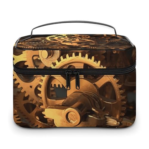 NWTRJ Cool Gears Reise-Make-up-Tasche, tragbar, wasserdicht, Kosmetiktasche, PU-Leder, Make-up-Pinselhalter, Kulturbeutel für Damen, Stil, 25 x 18 x 15 cm, Stil:, 25x18x15cm von NWTRJ