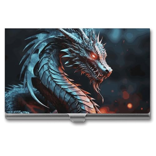 NWTRJ Dragon Visitenkartenhalter, schlank, tragbar, Visitenkartenetui, Metalltasche, Namenskartenhalter, Brieftasche für Männer und Frauen, Büro, Reisen von NWTRJ
