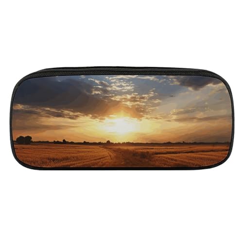 NWTRJ Field Sunrise Federmäppchen, wasserdicht, Leder, großes Fassungsvermögen, für Stifte, Pounch, Kosmetik, Make-up-Tasche für Damen und Herren, Stil:, Einheitsgröße von NWTRJ