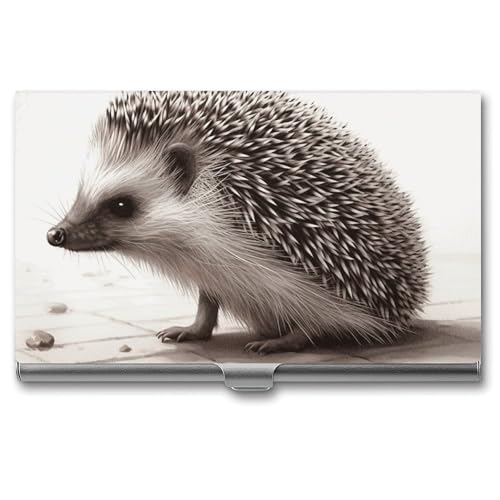 NWTRJ Igel Visitenkartenhalter, schlank, tragbar, Visitenkartenetui, Metalltasche, Namenskartenhalter, Brieftasche für Männer und Frauen, Büro, Reisen von NWTRJ