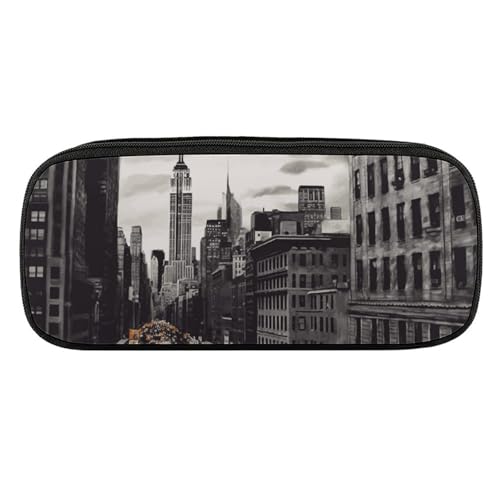 NWTRJ Love from New York Federmäppchen, wasserdicht, Leder, großes Fassungsvermögen, für Stifte, Pounch, Kosmetik, Make-up-Tasche für Damen und Herren, Stil:, Einheitsgröße von NWTRJ