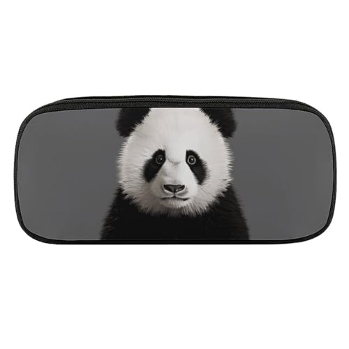 NWTRJ Pandabär-Kopf-Federmäppchen, wasserdicht, Leder, große Kapazität, für Stifte, Pounch, Kosmetik, Make-up-Tasche für Damen und Herren, Stil:, Einheitsgröße von NWTRJ