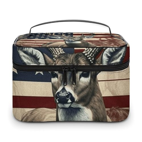 NWTRJ Reise-Make-up-Tasche mit amerikanischer Flagge, tragbar, wasserdicht, PU-Leder, Make-up-Pinselhalter, Kulturbeutel für Damen, Stil, 25 x 18 x 15 cm, Stil:, 25x18x15cm NWTRJ Reise-Make-up-Tasche mit amerikanischer Flagge, tragbar, wasserdicht, PU-Leder, Make-up-Pinselhalter, Kulturbeutel für Damen, Stil, 25 x 18 x 15 cm, Stil:, 25x18x15cm von NWTRJ