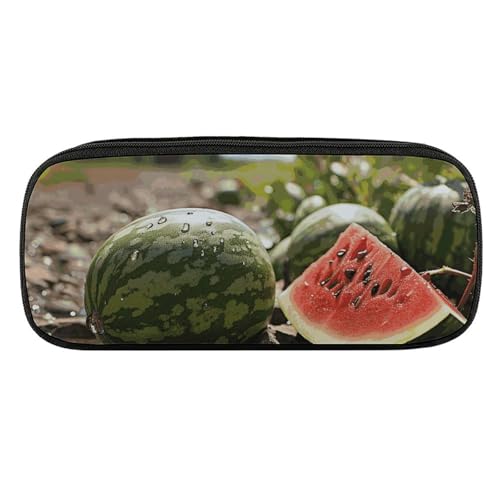 NWTRJ Wassermelone auf dem Boden, Federmäppchen, wasserdicht, Leder, große Kapazität, für Stifte, Pounch, Kosmetik, Make-up-Tasche für Damen und Herren, Stil:, Einheitsgröße von NWTRJ