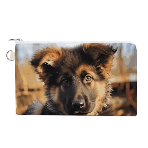 Münzbörse mit süßem Schäferhund, mit Schlüsselring, niedliches Kleingeld, tragbar, mit Reißverschluss, für Damen und Herren, Einheitsgröße, Blumenmuster, Stil:, Einheitsgröße, Blumenmuster von NWTRK