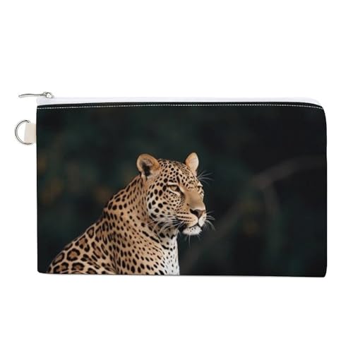 Münzgeldbörse mit Schlüsselring, Motiv: afrikanischer Leopard auf Felsen, niedliches Kleingeld, tragbar, mit Reißverschluss, für Damen und Herren, Stil, Einheitsgröße, Blumenmuster, Stil:, von NWTRK