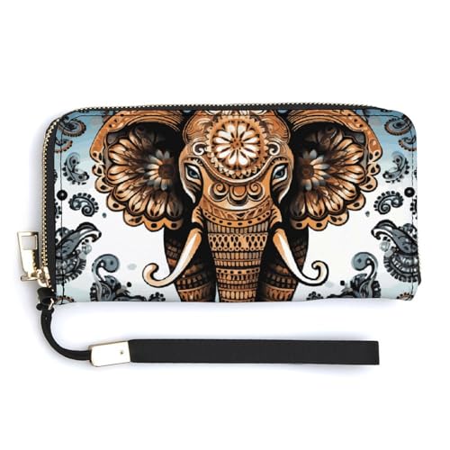 NWTRK Clutch-Tasche mit Elefantenmuster, Leder, mit Reißverschluss, Kreditkartenhalter, Clutch, Geldbörse für Damen, Stil, 20 x 10,5 cm, Stil:, 20.0*10.5cm NWTRK Clutch-Tasche mit Elefantenmuster, Leder, mit Reißverschluss, Kreditkartenhalter, Clutch, Geldbörse für Damen, Stil, 20 x 10,5 cm, Stil:, 20.0*10.5cm von NWTRK