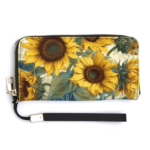 NWTRK Clutch-Tasche mit Sonnenblumen-Aufdruck, Leder, mit Reißverschluss, Kreditkartenhalter, Clutch, Geldbörse für Damen, Stil, 20 x 10,5 cm, Stil:, 20.0*10.5cm NWTRK Clutch-Tasche mit Sonnenblumen-Aufdruck, Leder, mit Reißverschluss, Kreditkartenhalter, Clutch, Geldbörse für Damen, Stil, 20 x 10,5 cm, Stil:, 20.0*10.5cm von NWTRK