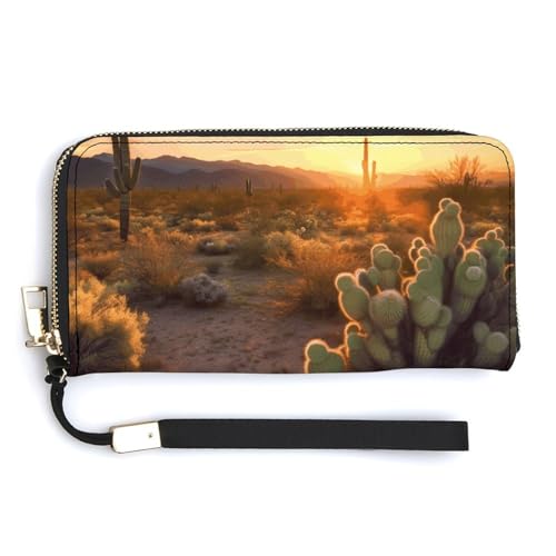 NWTRK Green Desert Sunset Ledergeldbörse mit Reißverschluss, Clutch, Kreditkartenhalter, Clutch, Geldbörse für Damen, Stil, 20 x 10,5 cm, Stil:, 20.0*10.5cm NWTRK Green Desert Sunset Ledergeldbörse mit Reißverschluss, Clutch, Kreditkartenhalter, Clutch, Geldbörse für Damen, Stil, 20 x 10,5 cm, Stil:, 20.0*10.5cm von NWTRK