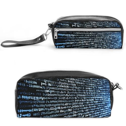 NWTRK Großes Federmäppchen, Programmiercode, tragbar, ästhetisches Federmäppchen für Damen und Herren, niedlicher Schreibwaren-Organizer, multifunktionale Make-up-Tasche für Reisen, Büro, Stil:, von NWTRK