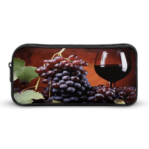 NWTRK Großes Federmäppchen, Rotweintrauben, tragbar, ästhetisches Federmäppchen für Damen und Herren, niedlicher Schreibwaren-Organizer, multifunktionale Make-up-Tasche für Reisen, Büro, Stil:, von NWTRK