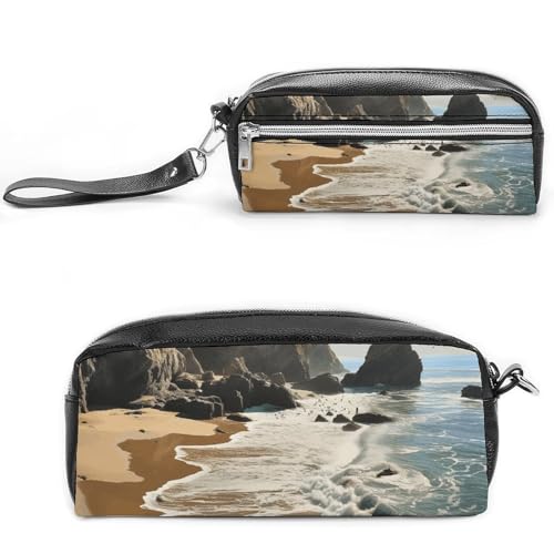 NWTRK Großes Federmäppchen, Strand an der Pazifikküste, tragbares ästhetisches Federmäppchen für Damen und Herren, niedlicher Schreibwaren-Organizer, multifunktionale Make-up-Tasche für Reisen, Büro, von NWTRK