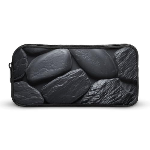 NWTRK Großes Federmäppchen, schwarzer Stein, tragbar, ästhetisches Federmäppchen für Damen und Herren, niedlicher Schreibwaren-Organizer, multifunktionale Make-up-Tasche für Reisen, Büro, Stil:, von NWTRK