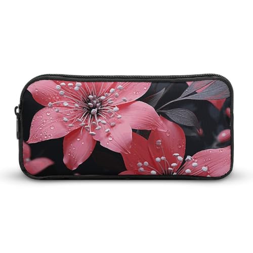NWTRK Großes Federmäppchen mit Blumenmuster, tragbar, ästhetisches Federmäppchen für Damen und Herren, niedlicher Schreibwaren-Organizer, multifunktionale Make-up-Tasche für Reisen, Büro, 22 x 12 x 5 von NWTRK