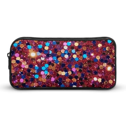 NWTRK Großes Federmäppchen mit Glitzermuster, tragbar, ästhetisches Federmäppchen für Damen und Herren, niedlicher Schreibwaren-Organizer, multifunktionale Make-up-Tasche für Reisen, Büro, Stil:, von NWTRK