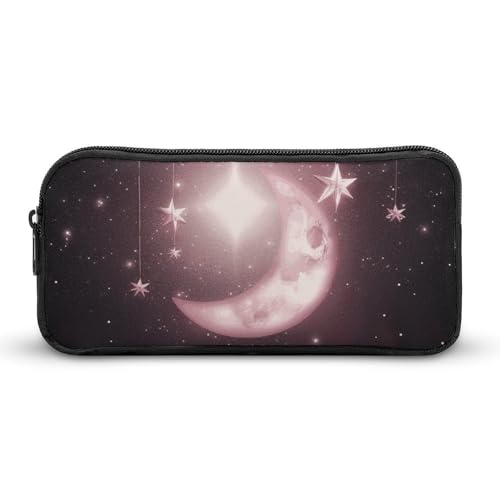 NWTRK Großes Federmäppchen mit Mond und Sternen, tragbar, ästhetisches Federmäppchen für Damen und Herren, niedlicher Schreibwaren-Organizer, multifunktionale Make-up-Tasche für Reisen, Büro, Stil:, von NWTRK