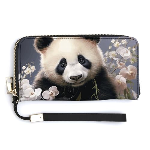 NWTRK Panda mit Blume, Ledergeldbörse, Reißverschluss, Clutch, Kreditkartenhalter, Clutch, Geldbörse für Damen, Stil, 20 x 10,5 cm, Stil:, 20.0*10.5cm NWTRK Panda mit Blume, Ledergeldbörse, Reißverschluss, Clutch, Kreditkartenhalter, Clutch, Geldbörse für Damen, Stil, 20 x 10,5 cm, Stil:, 20.0*10.5cm von NWTRK