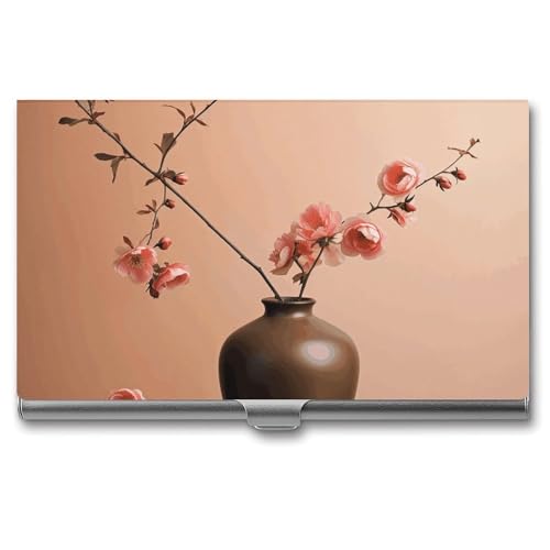 NWTRK Visitenkartenhalter, schlank, tragbar, Metall, Visitenkartenetui, Blumenvase, Tasche, Namenskartenhalter, Brieftasche für Männer und Frauen, Büro, Reisen, Stil: von NWTRK