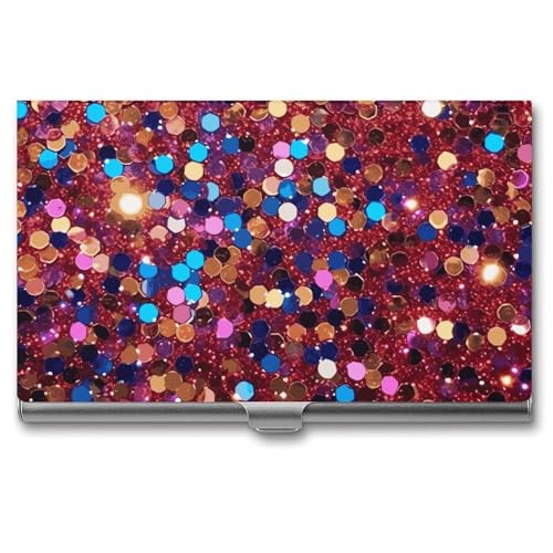 NWTRK Visitenkartenhalter, schlank, tragbar, Metall, Visitenkartenetui, Glitzermuster, Tasche, Namenskartenhalter, Brieftasche für Männer und Frauen, Büro, Reisen, Stil: von NWTRK