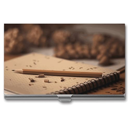 NWTRK Visitenkartenhalter, schlank, tragbar, Metall, Visitenkartenetui, geschärftes Holz, Tasche, Namenskartenhalter, Brieftasche für Männer und Frauen, Büro, Reisen, Stil: von NWTRK