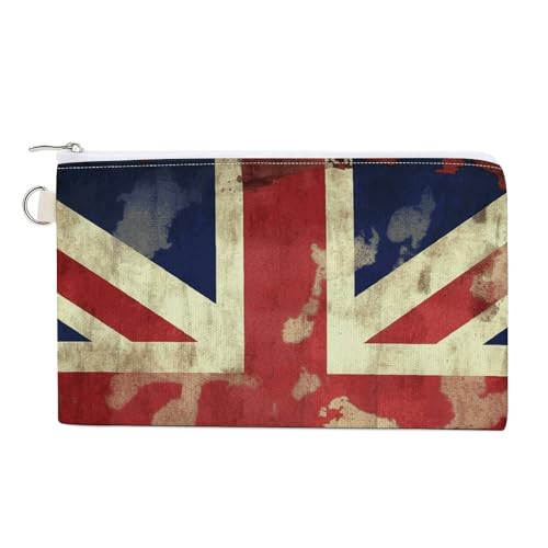 Vintage Union Jack Britische Flagge Münzbörse mit Schlüsselring Niedliche Kleingeld Geldbörse Reise Tragbar Schlüsselanhänger Geldbörse mit Reißverschluss für Frauen Mädchen Stil Einheitsgröße von NWTRK
