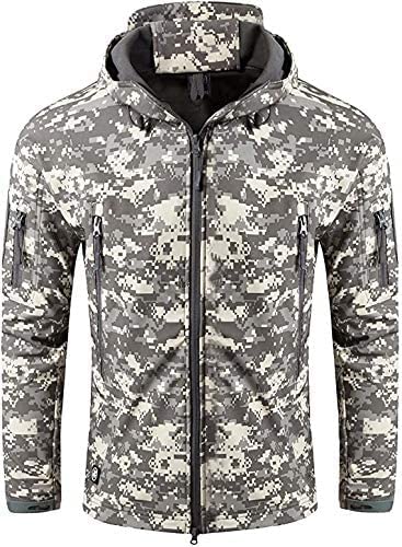 NXDRS Militärische taktische Jacke für Herren, Softshelljacke, Jagdmantel, mit Kapuze, Skijacken, Fleece-Wintermantel (ACU,2XL) von NXDRS