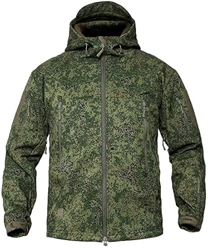 NXDRS Militärische taktische Jacke für Herren, Softshelljacke, Jagdmantel, mit Kapuze, Skijacken, Fleece-Wintermantel (CP Camo,3XL) von NXDRS