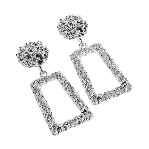 1Pair Stylish geometrische Rechteckohrringe mit funkelnem Strass Anhänger Haltbares Design für Frauen für Partys und alltägliche Verschleiß einzigartig und Accessoire von NXNONEPD