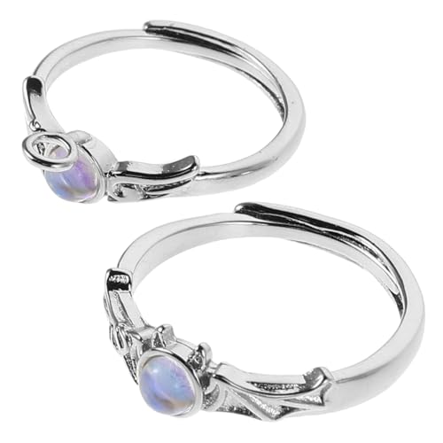 2 PCs Paare Ringe Einstellbare Sterling -Opalschmuck einfache elegante passende Ringe für Dämonen -Dämonen Design für besondere Anlässe von NXNONEPD
