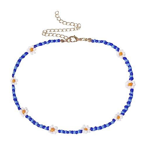 Daisy Perlen Halskette Halsketten Hoops Freundschaftsarmbänder Sterling Silber Kette Frauen Trendige Armreifen Strass Schmuck Kostümin Frau Ohrringe Blumenkette Fußkettchen Perlen Perlen Perlen von NXNONEPD