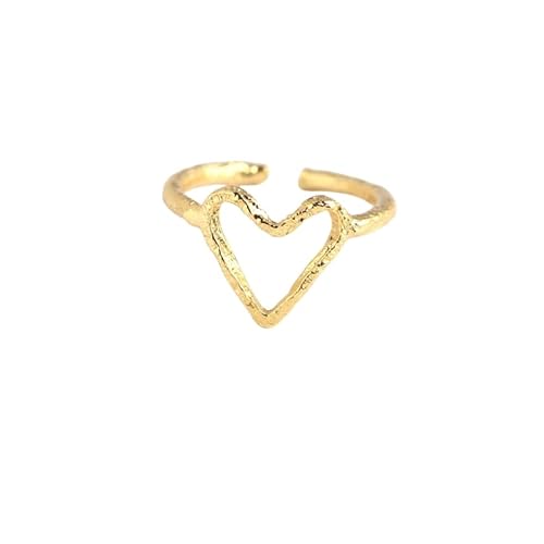 Damen Sterling Silber Silber Offene verstellbare Ringe, hohl Herzfalten Finger Circlet Thumb Band Schmuckgeschenk für ihre Freundin Frau Mutter Geburtstagsfestival von NXNONEPD