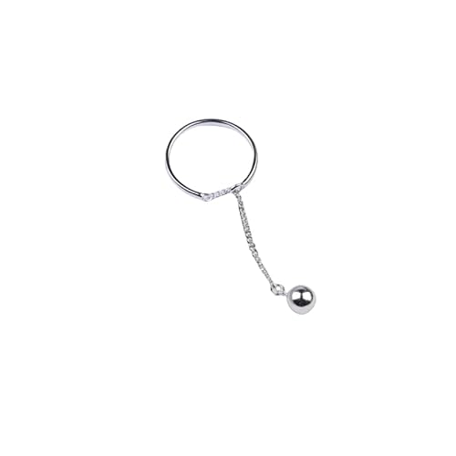 Damen Sterling Silber Silber Silber ausziehen verstellbare Ringe, silbernen Plattenkreis Daumenband Finger Circlet Schmuck Geschenk für Party Club Y2K Rock Punk Hip Hop von NXNONEPD
