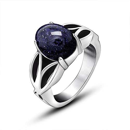 Edelstahlringe für Männer Vintage, Versprechen Ringe Männer Retro Leaf mit Steinzeitsbändern von NXNONEPD