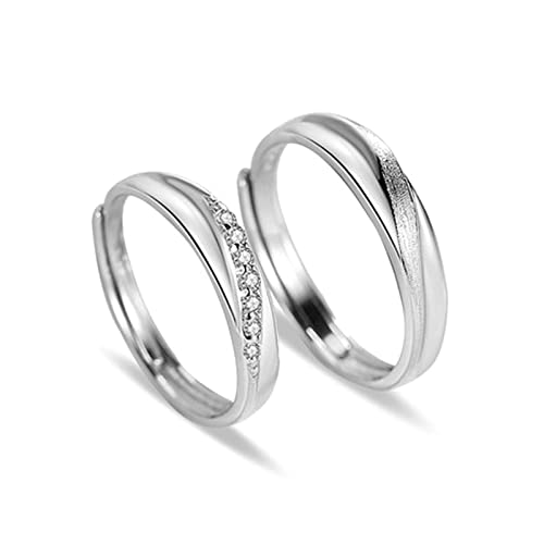 Hochzeitssets von Sterling Silber Ringen, Hochzeitsringe Verlobungsringe Silberring mit Kubikzirkonia -Ring von NXNONEPD
