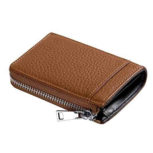 Leather Loose Wallet Men's and Women's Large-Capacity Multi-Function Key Bag Zipper Coin Purse (B,11 * 8 * 2.5cm) von NXNONEPD