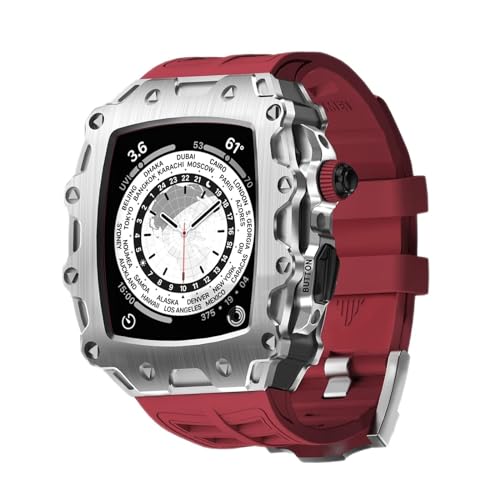 Modifikationskit für die Apple Watch Serie 8 45 mm Metallgummi Gummi -Gurt für die IWatch -Serie 6 SE 5 4 44mm Mod Cover von NXNONEPD