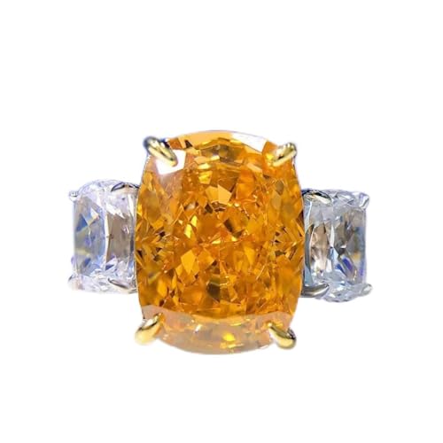 NXNONEPD 10 * 13mm Rechteck Orange High Carbon Diamond Ring Frau S925 Silberschmuck Hochzeitstag Jubiläum NXNONEPD 10 * 13mm Rechteck Orange High Carbon Diamond Ring Frau S925 Silberschmuck Hochzeitstag Jubiläum von NXNONEPD