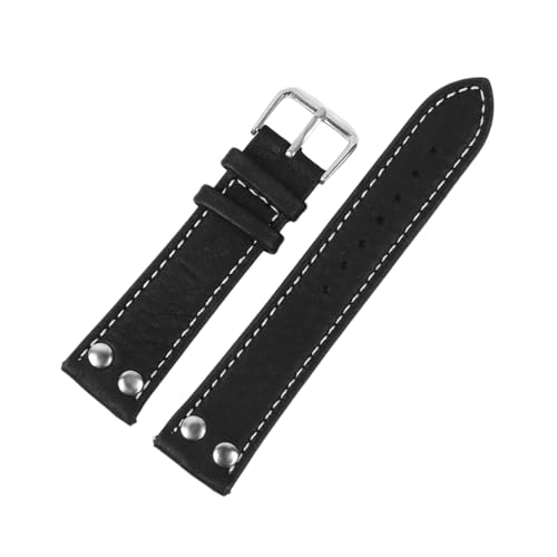 NXNONEPD 18/19/20/22/22/24mm Männer Frauen Lychee Getreide echter Leder Uhrengurt mit Nietdekoration und Schnellfreisetzungsnadel von NXNONEPD