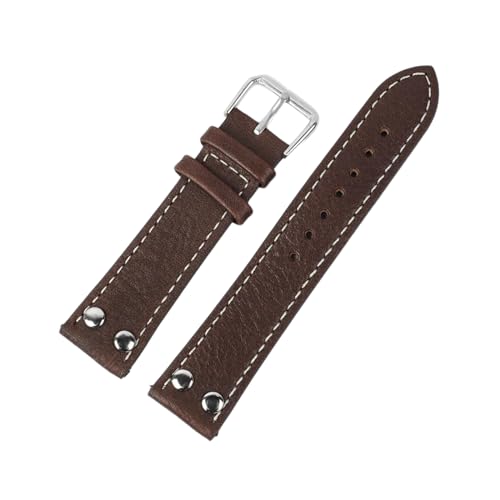 NXNONEPD 18/19/20/22/22/24mm Männer Frauen Lychee Getreide echter Leder Uhrengurt mit Nietdekoration und Schnellfreisetzungsnadel von NXNONEPD