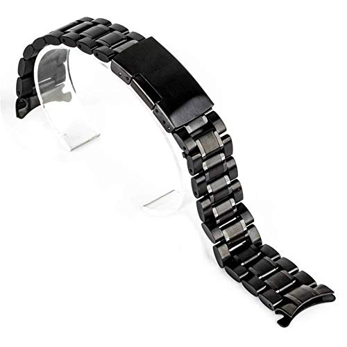 NXNONEPD 18/20/22/24mm curved end watch band unisex stainless steel metal wrist double fold deployment clasp bracelet ##11 von NXNONEPD