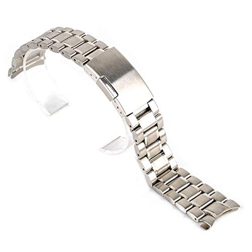 NXNONEPD 18/20/22/24mm curved end watch band unisex stainless steel metal wrist double fold deployment clasp bracelet ##11 von NXNONEPD
