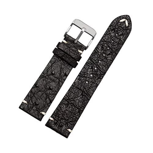 NXNONEPD 18/20/22mm Vintage Strauß Leder Watchband Ersatz Anti-Sweat Skin Friendly Watch Armband-Armband für mechanische Uhren von NXNONEPD