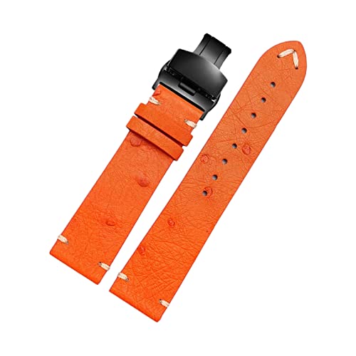 NXNONEPD 18/20/22mm Vintage Strauß Leder Watchband Ersatz Anti-Sweat Skin Friendly Watch Armband-Armband für mechanische Uhren von NXNONEPD