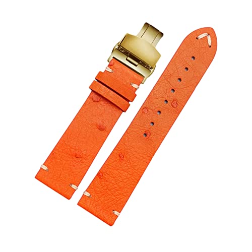 NXNONEPD 18/20/22mm Vintage Strauß Leder Watchband Ersatz Anti-Sweat Skin Friendly Watch Armband-Armband für mechanische Uhren von NXNONEPD