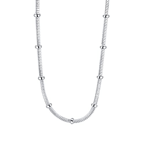NXNONEPD 18 Zoll Schlangenkette Perlen Halskette für Frau Männer Schmuckparty Geburtstagsgeschenk von NXNONEPD