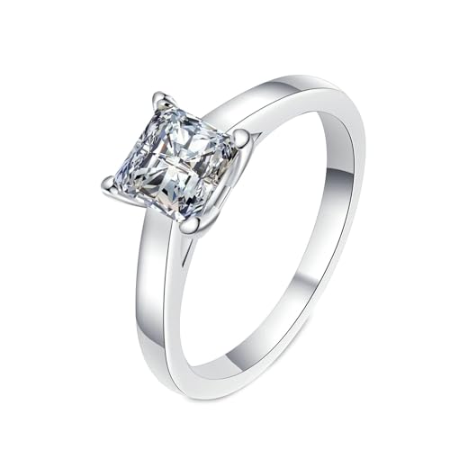 NXNONEPD 18k weißer Ringhochzeit, Jubiläumsringbänder Solitärring mit Labor angebautes Diamant 1CT Ring von NXNONEPD