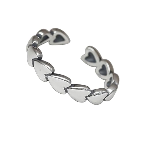 NXNONEPD 1pc Vintage Open Verstellbarer Herzform Ring für Frauen stilvoller Ring Geschenk für Geburtstage Muttertag und Valentinstag von NXNONEPD